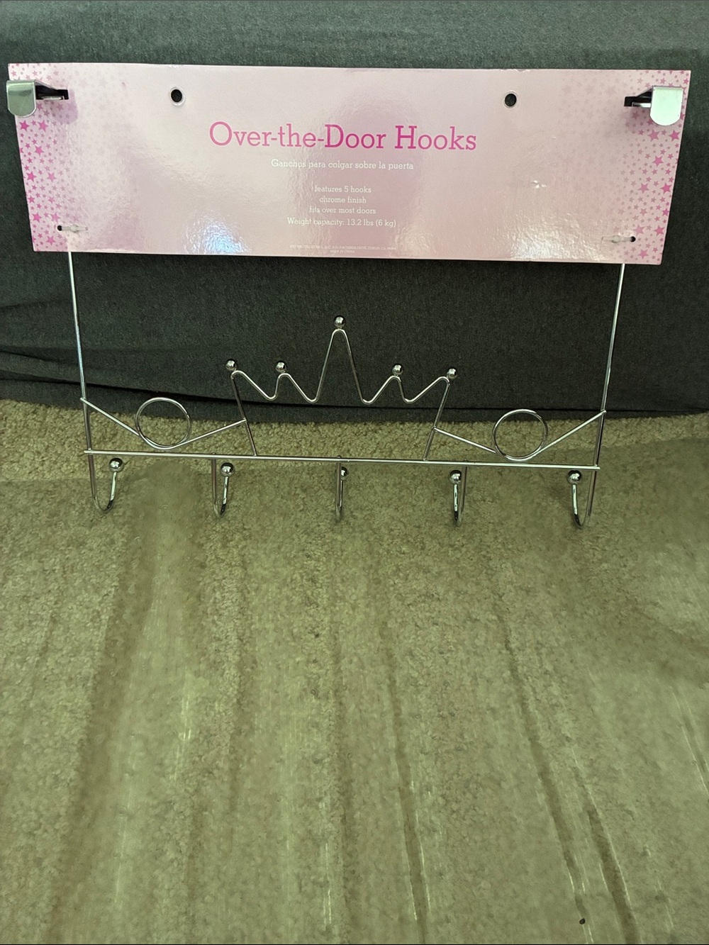Over-the-Door Crown Hooks - Silver